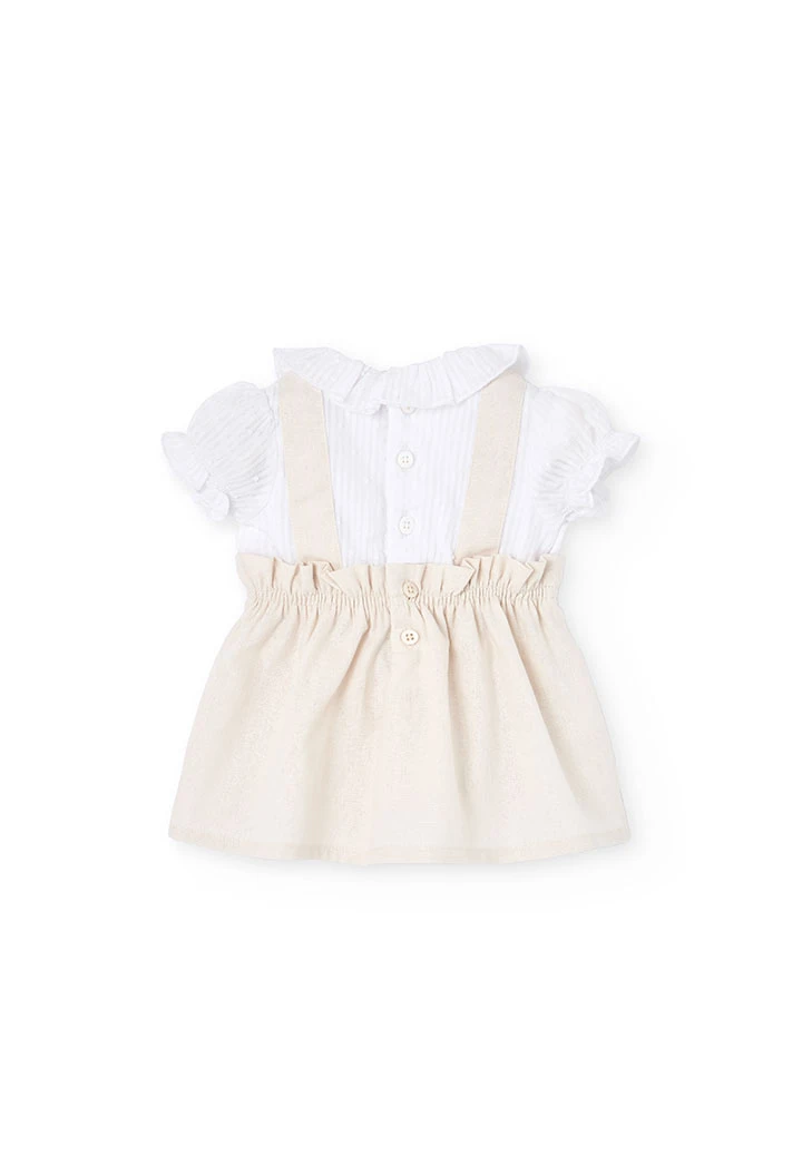 Popeline-Kleid für Baby-Mädchen in Beige