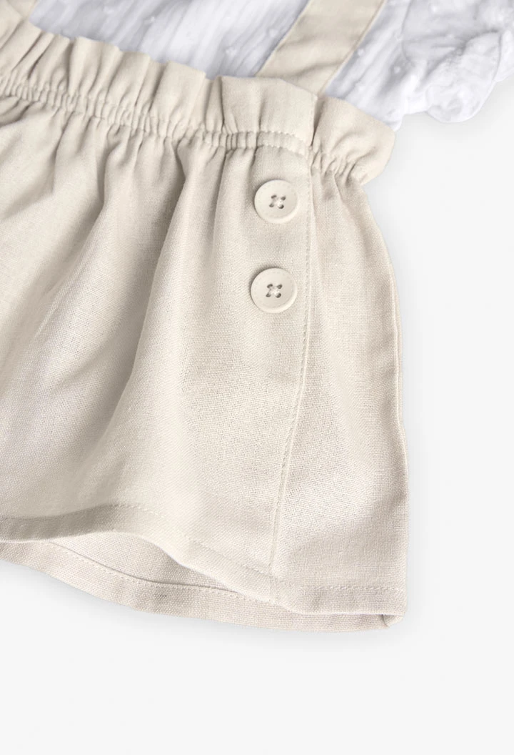 Robe en popeline pour bébé fille de couleur beige