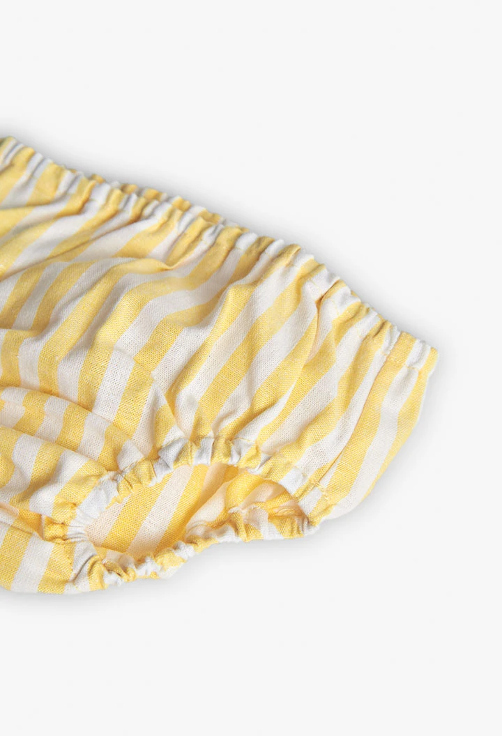 Robe en popeline pour bébé fille rayée en jaune