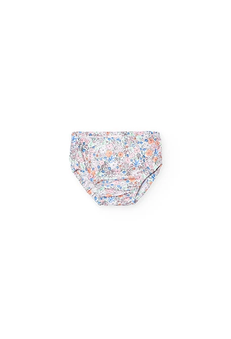 Vestito in popeline per neonata con stampa floreale