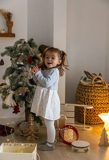 Kleid Baby Blumen Grau