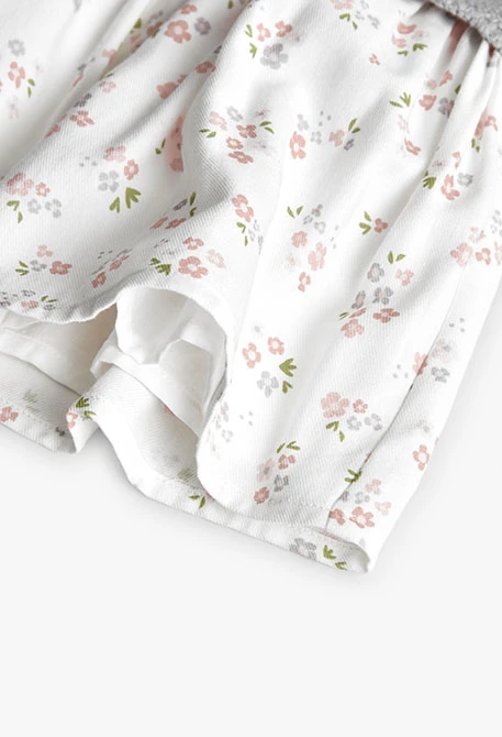 Baby dress with grey flowers