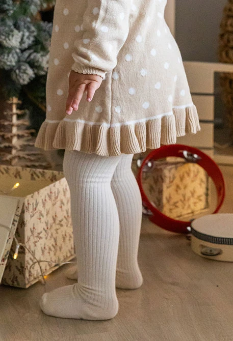 Beige knitted tights