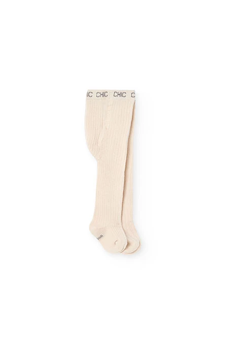 Beiger Strick-Leotard