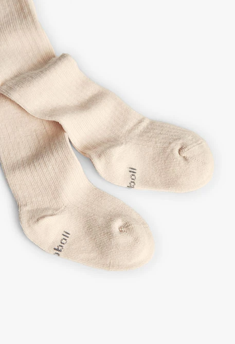 Beige knitted tights