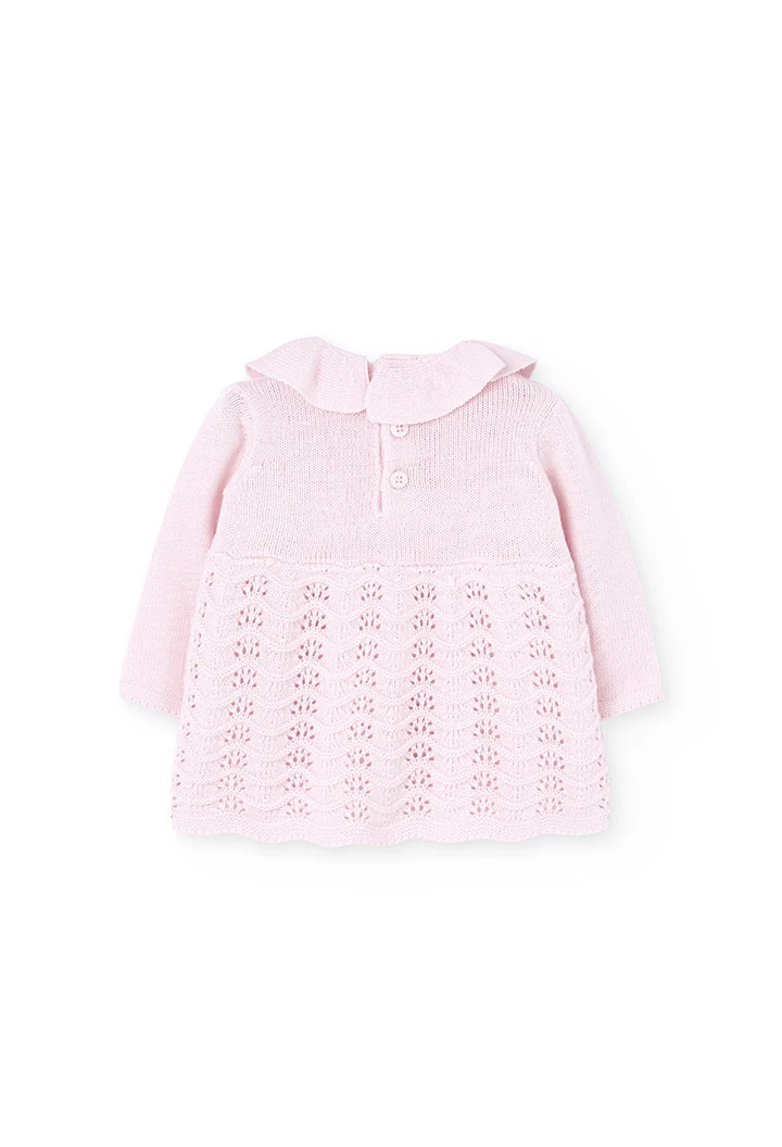 Rosa Babykleid aus Strickstoff