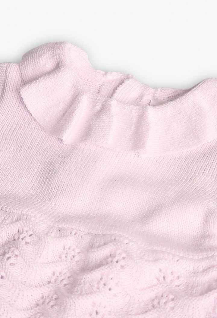 Rosa Babykleid aus Strickstoff
