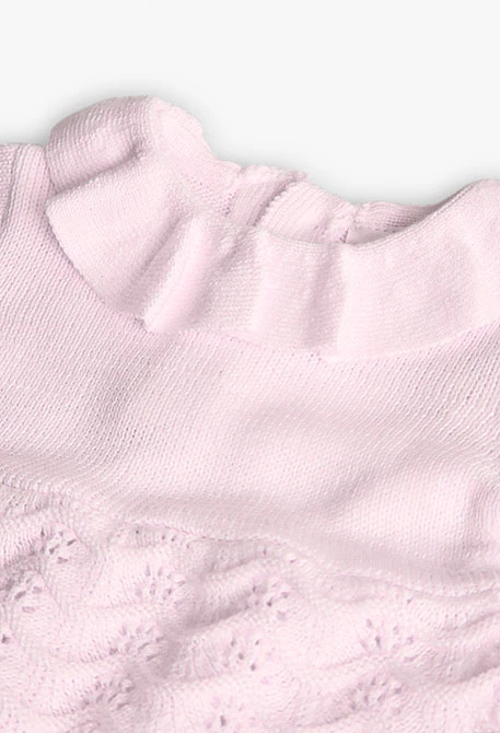 Pink knitted baby dress