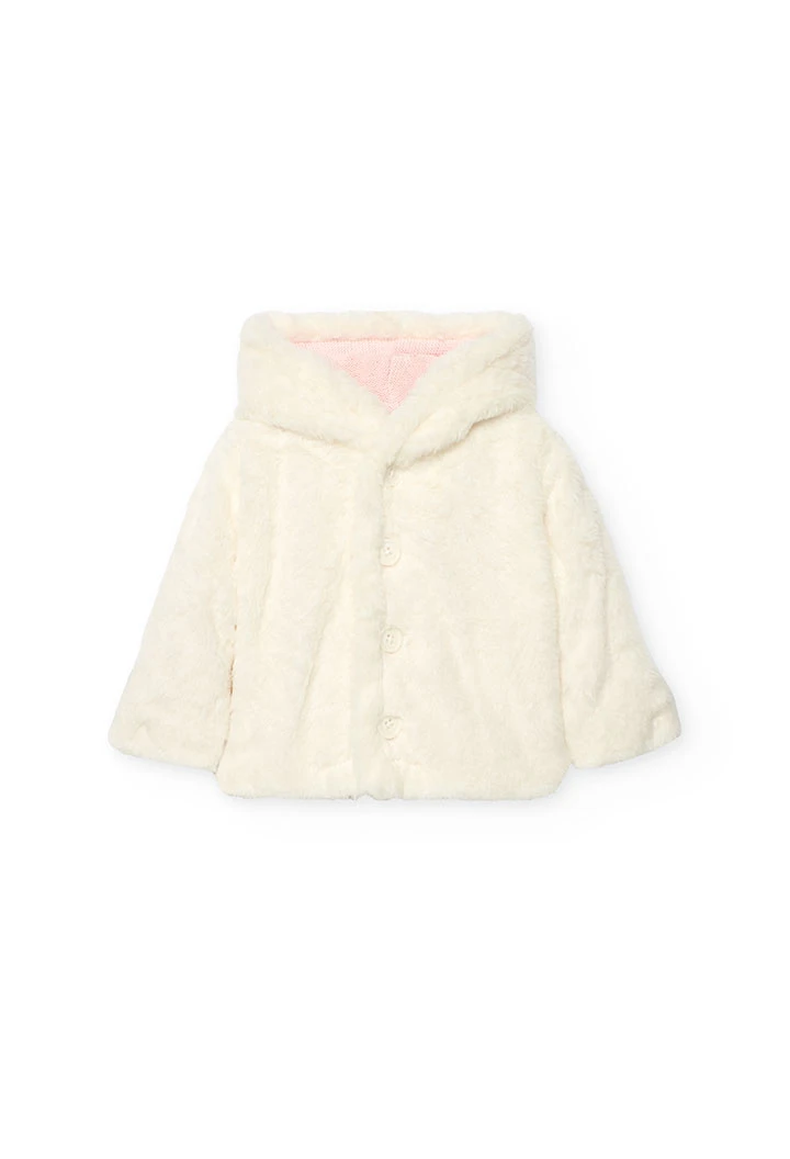 Veste réversible rose et blanche pour bébé