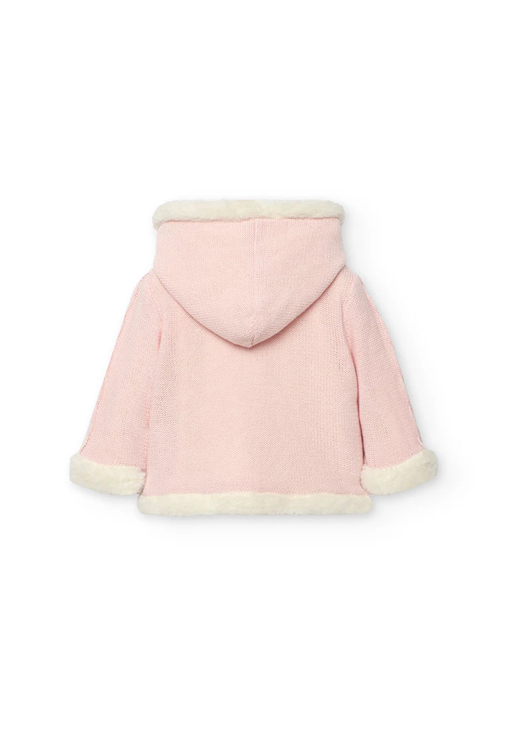 Veste réversible rose et blanche pour bébé
