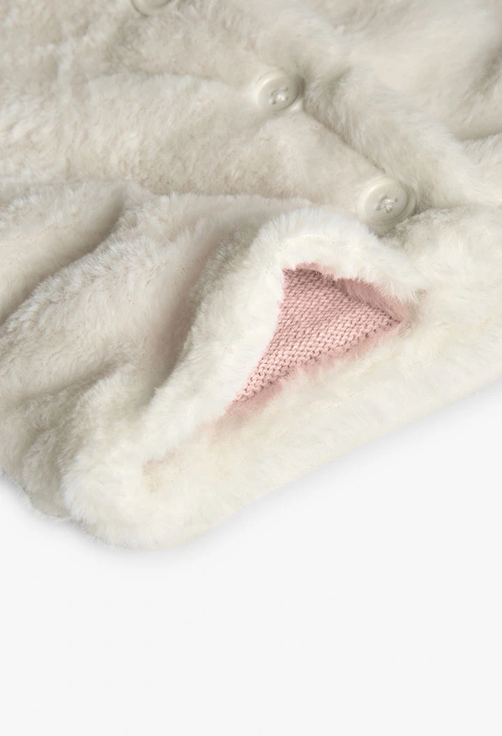 Veste réversible rose et blanche pour bébé