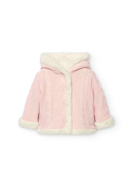 Veste réversible rose et blanche pour bébé