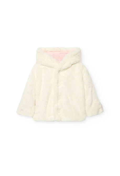 Reversible pink and white baby jacket