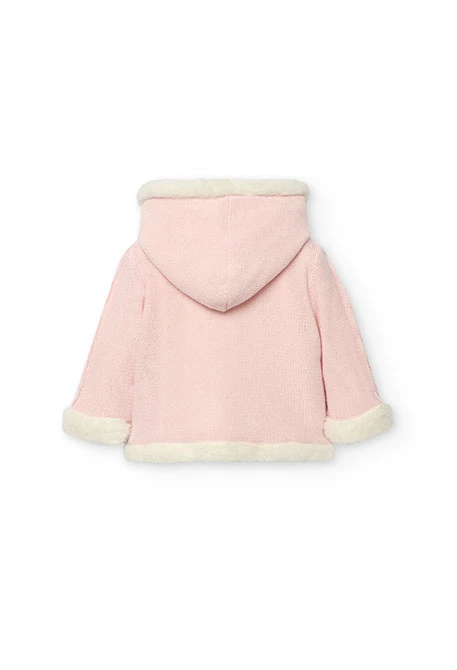 Reversible pink and white baby jacket