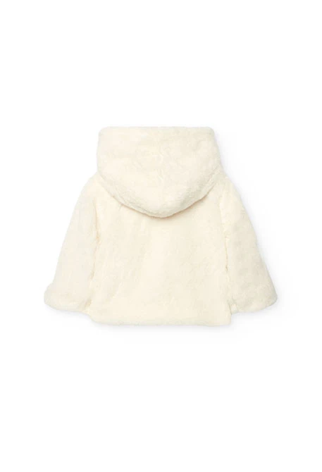 Chaqueta bebé reversible rosa y blanco