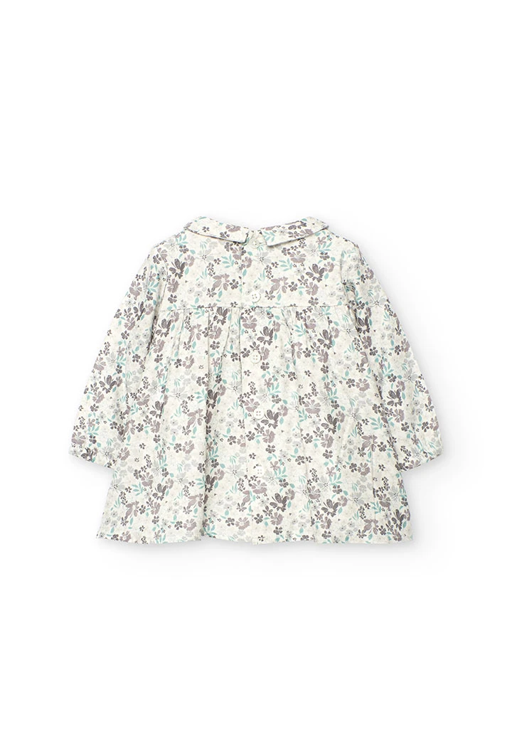 Kleid für Babys aus Strick mit Blumenmuster