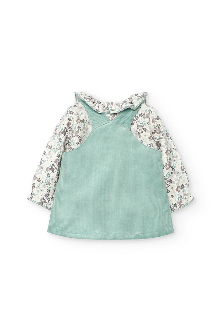 Conjunto bebé de punto verde cuadros