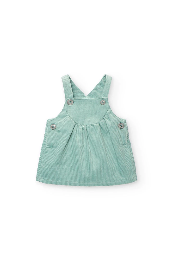 Conjunto bebê de tricô verde xadrez