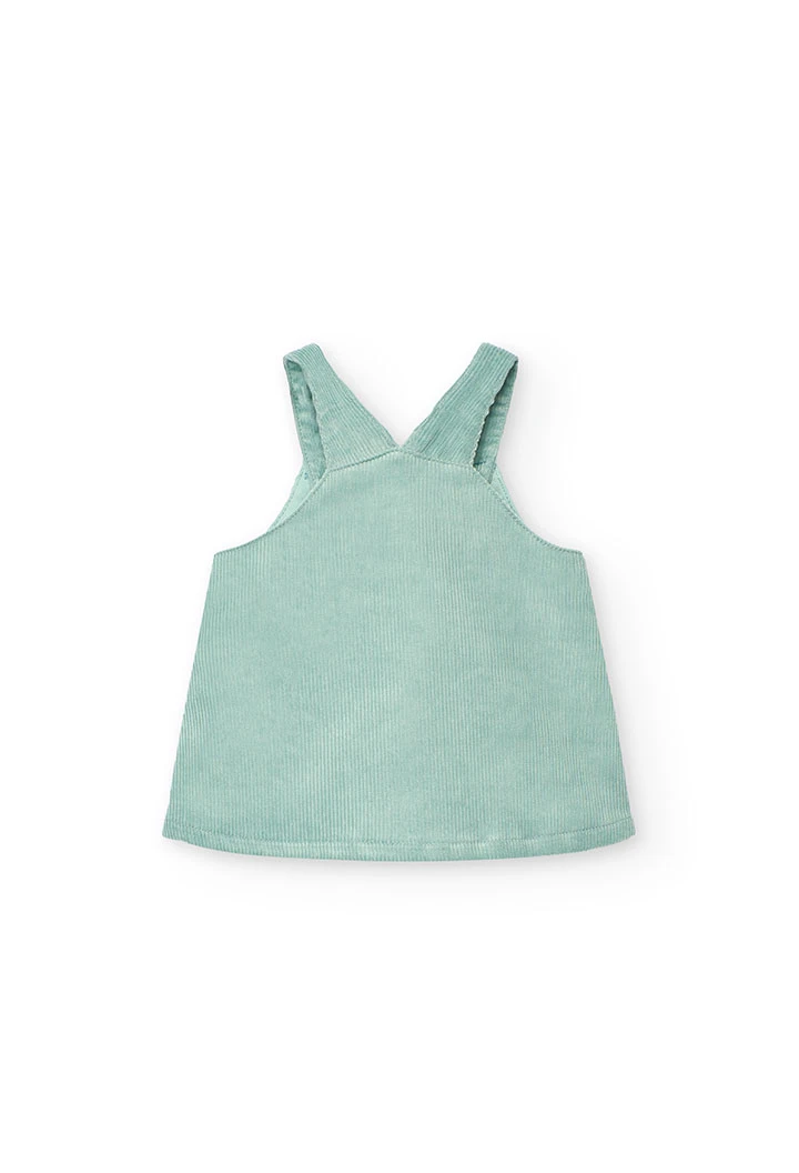 Conjunto bebê de tricô verde xadrez