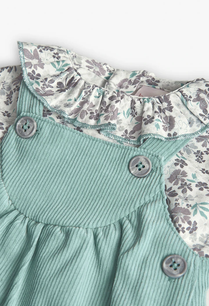 Conjunto bebé de punto verde cuadros