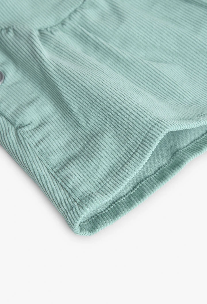 Green checked knitted baby set