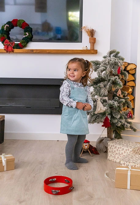 Ensemble pour bébé en tricot vert à carreaux