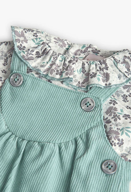 Ensemble pour bébé en tricot vert à carreaux