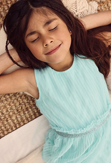 Vestito azzurro di tulle