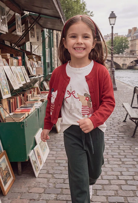 Samarreta de punt nena blanca estampat gosset París