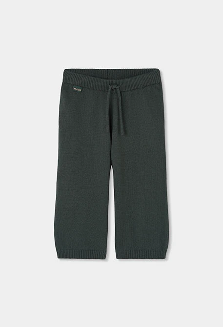 Girl\'s green trousers with drawstring