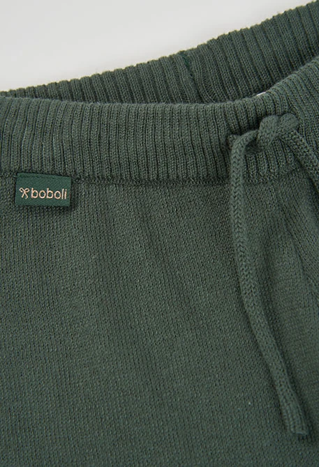 Girl\'s green trousers with drawstring