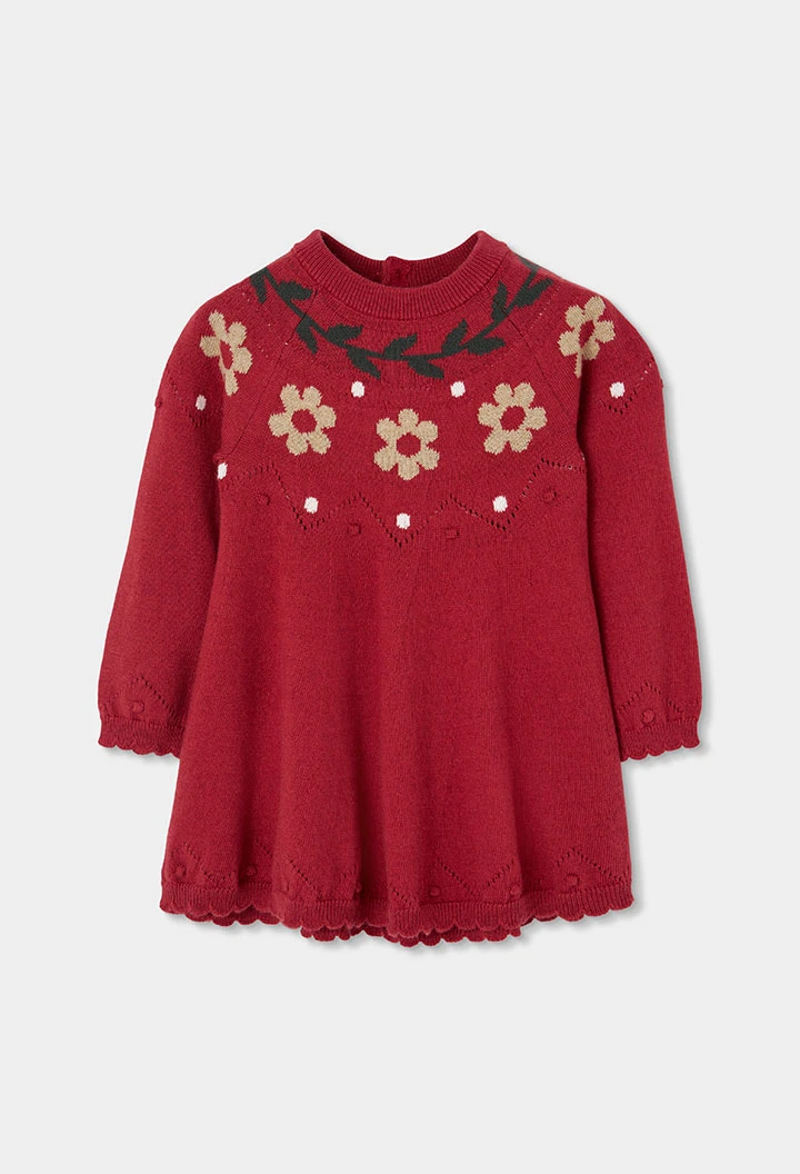 Rotes Kleid mit Blumenmuster