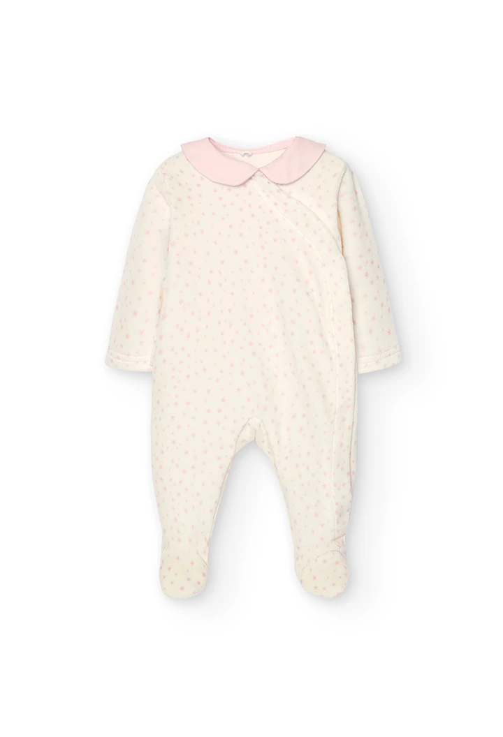 Velour play suit for baby girl -BCI