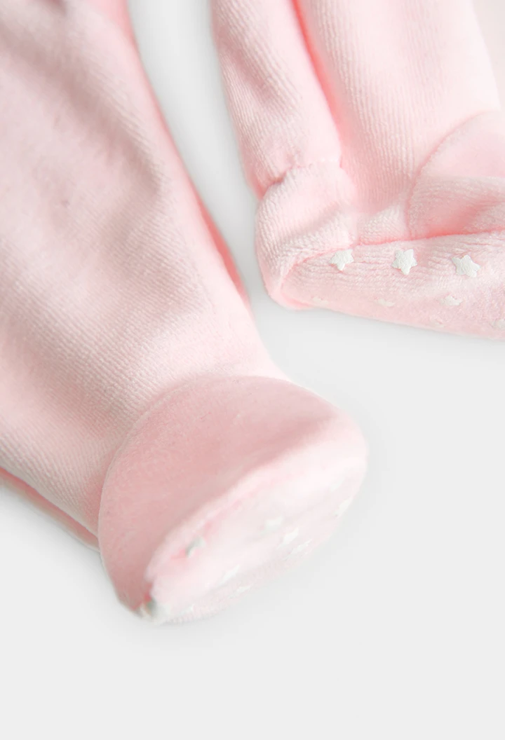 Pelele terciopelo de bebé niña rosa -BCI