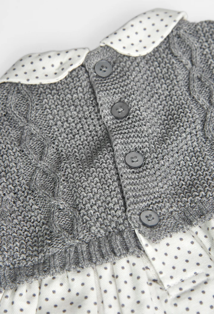 Vestido tricot combinado do bébé -BCI