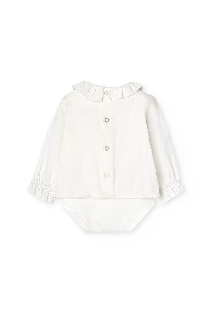 Blouse bi matiere pour bébé fille -BCI