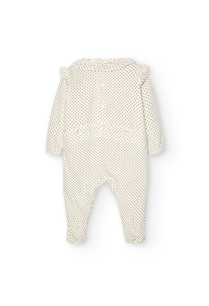 Pelele terciopelo de bebé niña estampado "topitos" -BCI