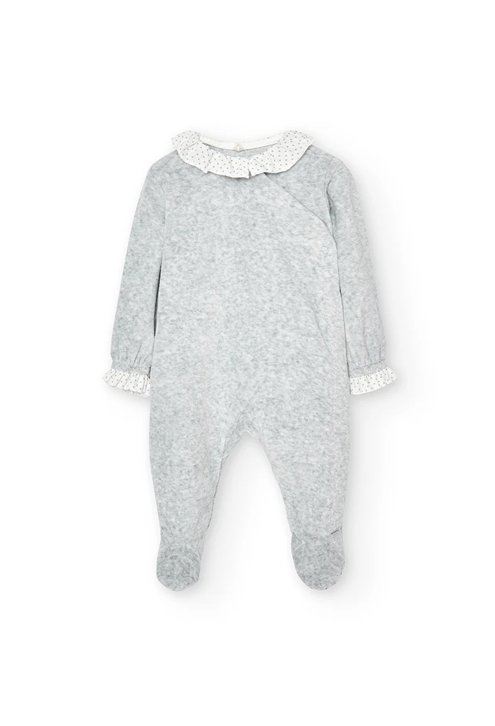 Grenouillere en velours pour bébé fille -BCI