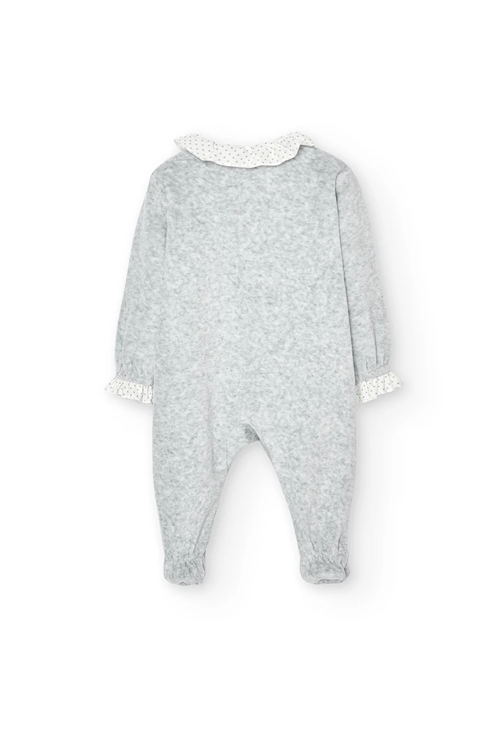 Velour play suit for baby girl -BCI