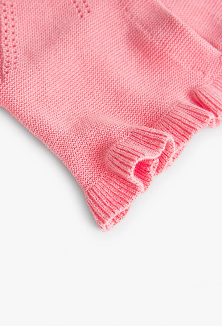 Tricotage-Jacke für Baby-Mädchen, in Farbe Rosa