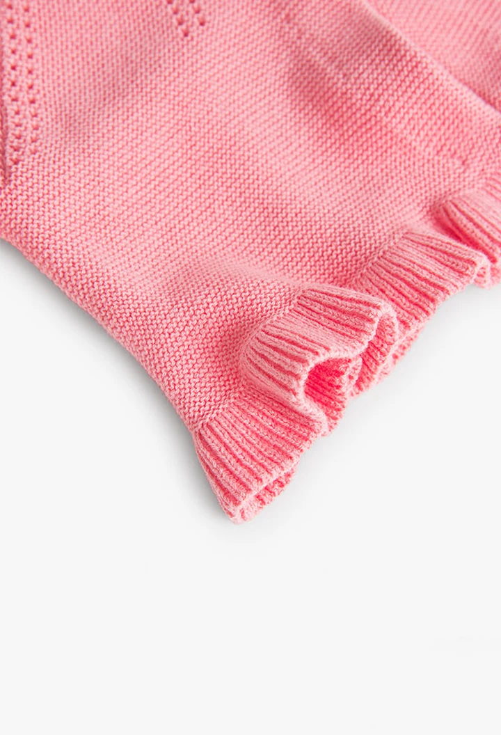 Veste tricotée pour bébé fille en couleur rose