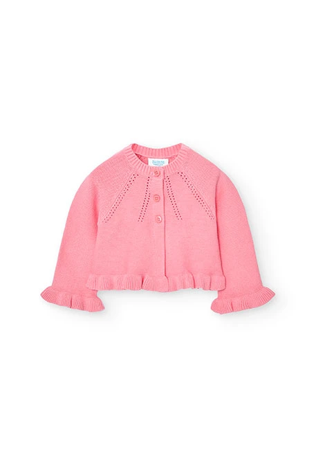 Baby girl's pink knit jacket