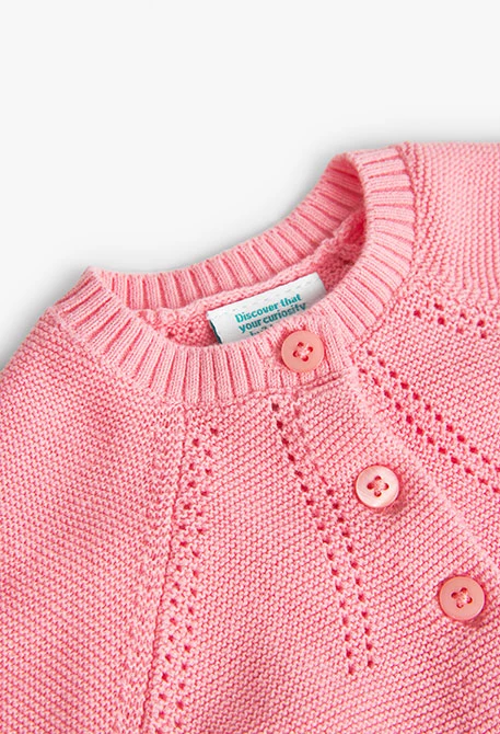 Giacca in tricot da neonata rosa