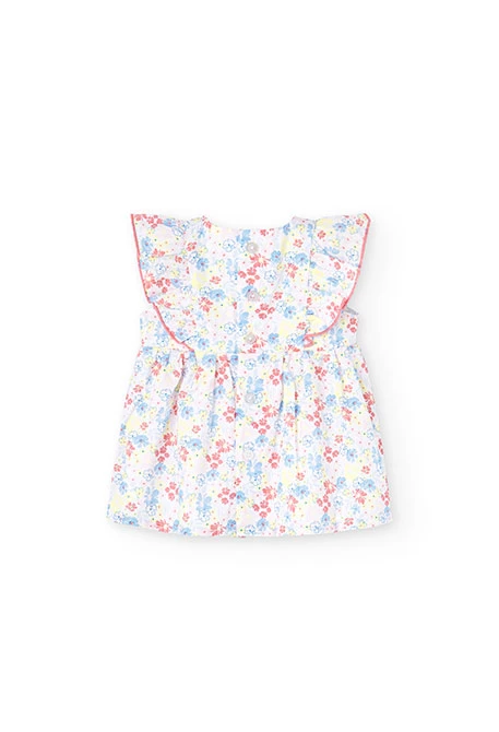 Popeline-Kleid, mit Blumenaufdruck, für Babies