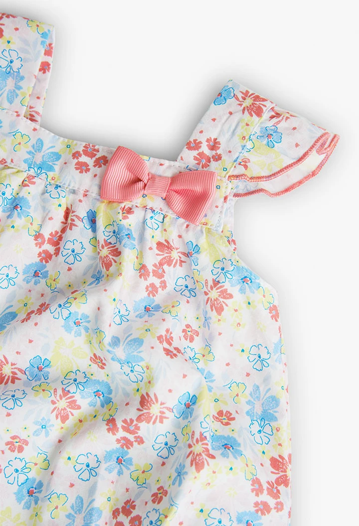 Grenouillère en popeline à imprimé floral pour bébé