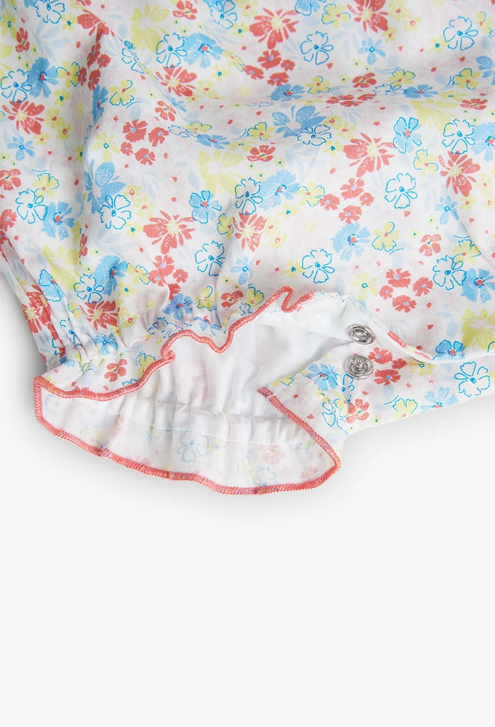 Grenouillère en popeline à imprimé floral pour bébé