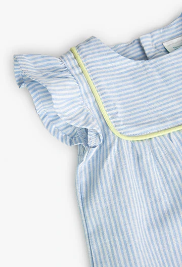 Vestido de lino listado de bebé