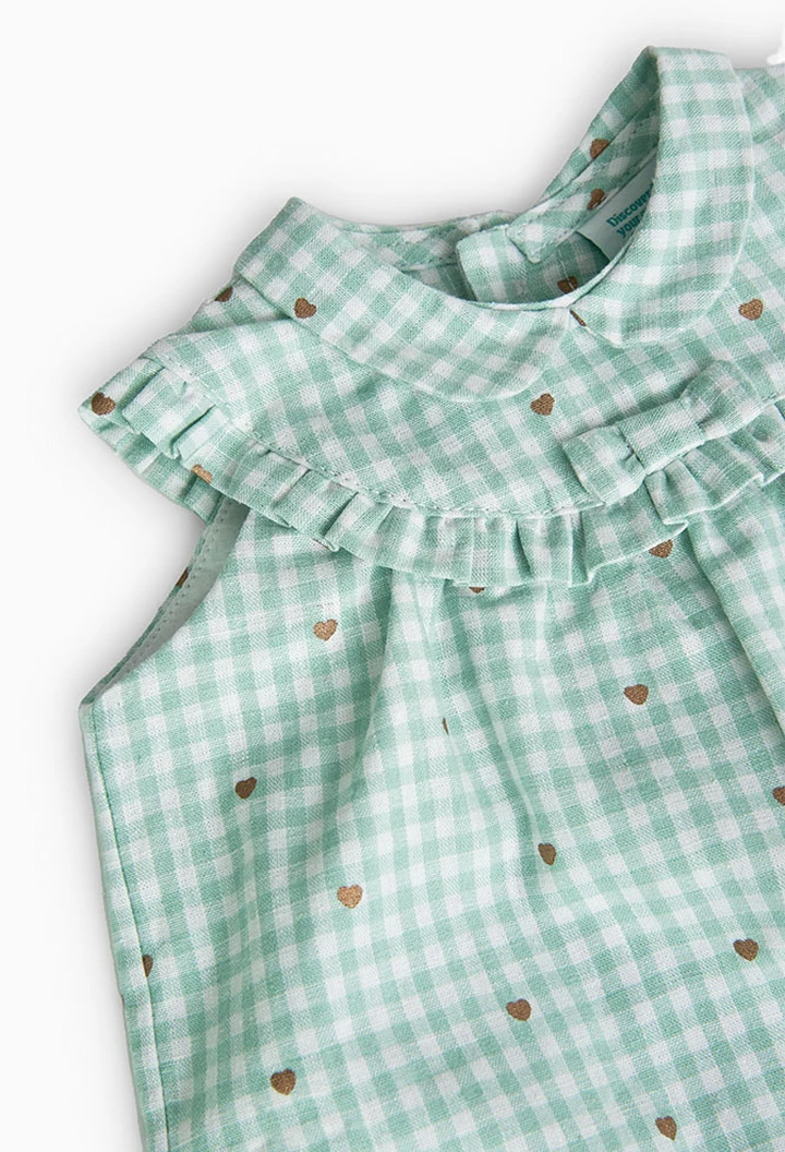 Robe pour bébé en lin à carreaux vichy