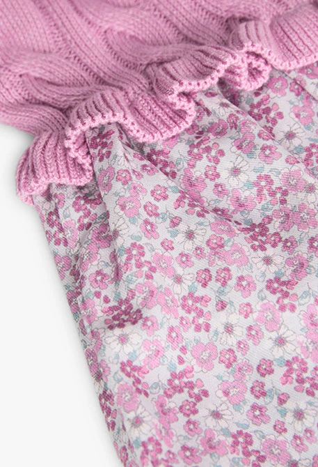 Robe en tricot pour bébé fille de couleur rose