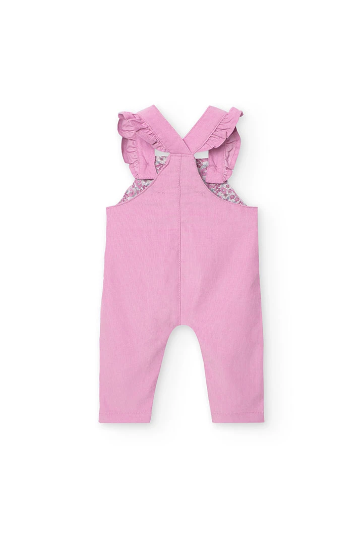 2tlg. Set mit Bluse und Latzhose für Baby-Mädchen in Rosa